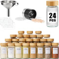 Yangbaga 24-Piece Glass Spice Jars with Bamboo Lids and Shaker Lids