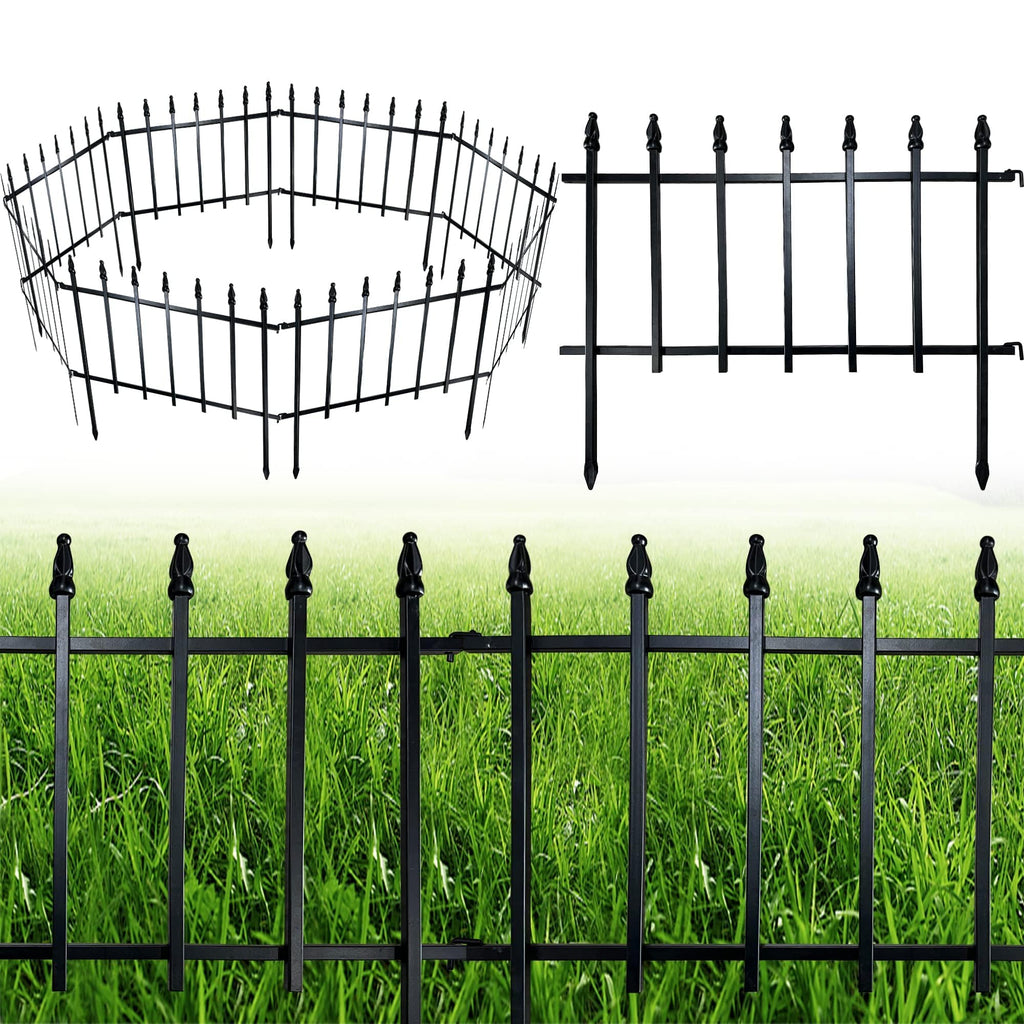 ARIFARO Metal Garden Fence – 5 Pack Rustproof Animal Barrier & Border