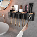 iHave Wall Mounted Toothbrush Holder with Toothpaste Dispenser - 4 Cups