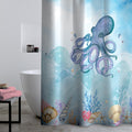 Catherine Lansfield Octopus Shower Curtain – Blue 100% Polyester 180x180cm