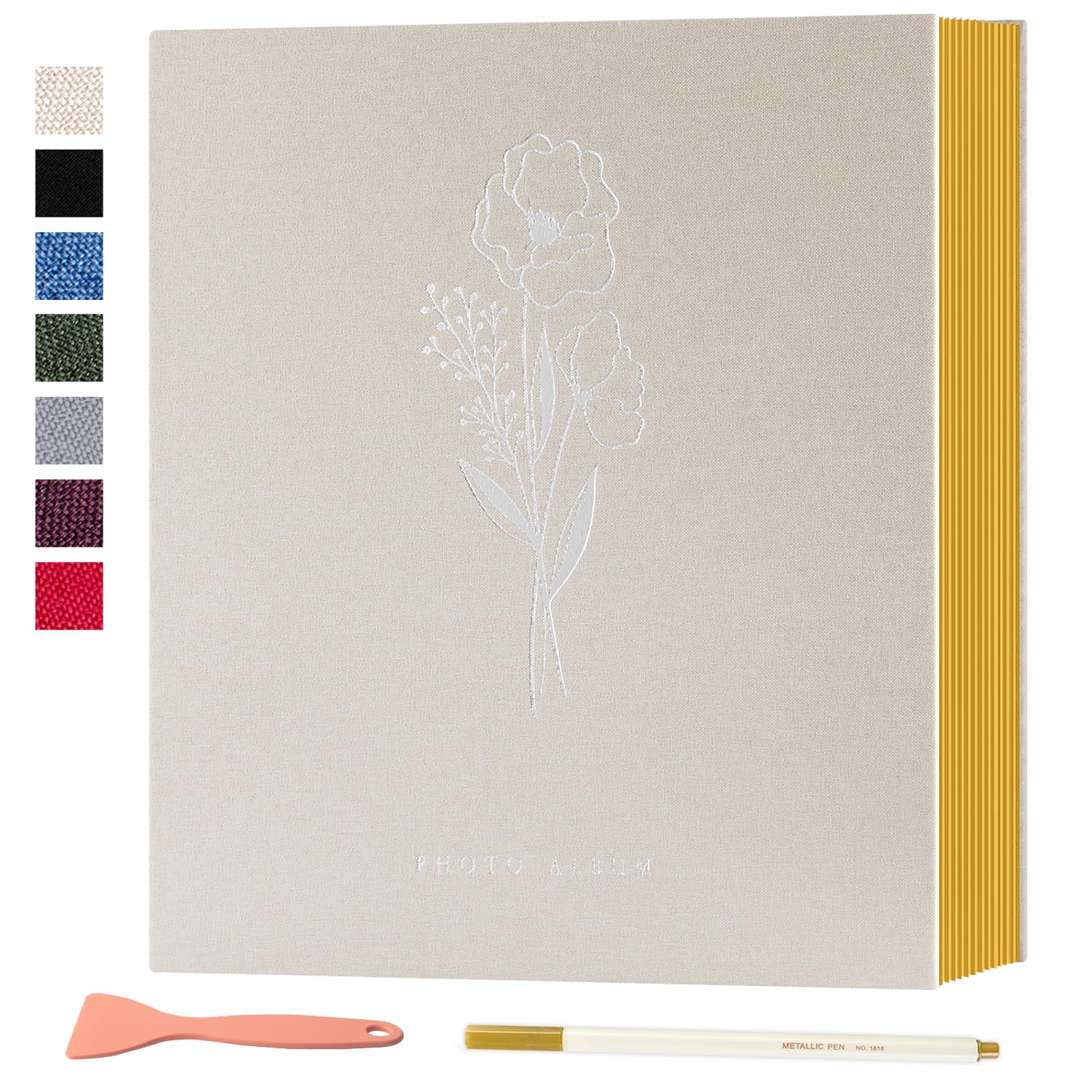 Lanpn Linen Self Adhesive Photo Album – 40 Page Magnetic DIY Scrapbook