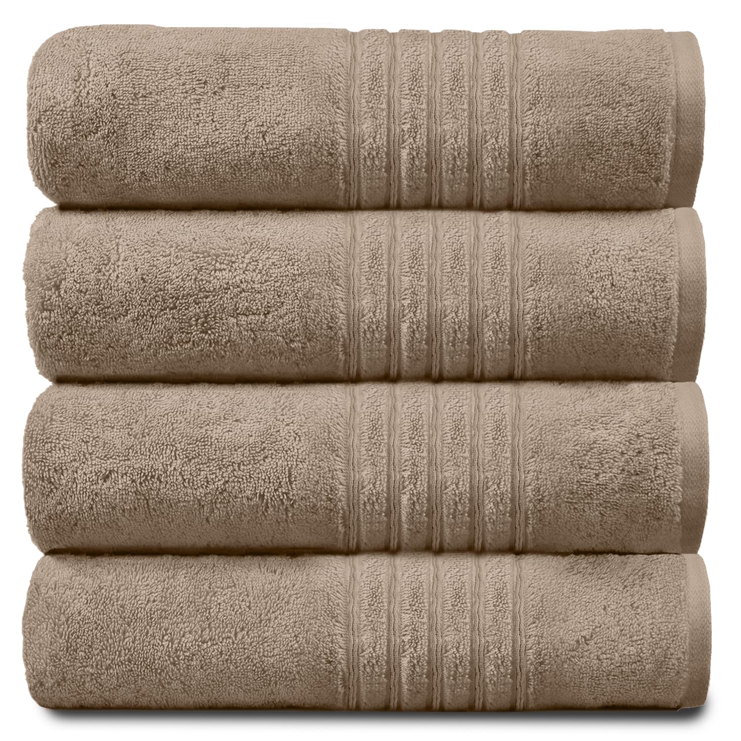 Hampton 4-Piece Bath Towel Set | 100% Cotton 450 GSM Natural