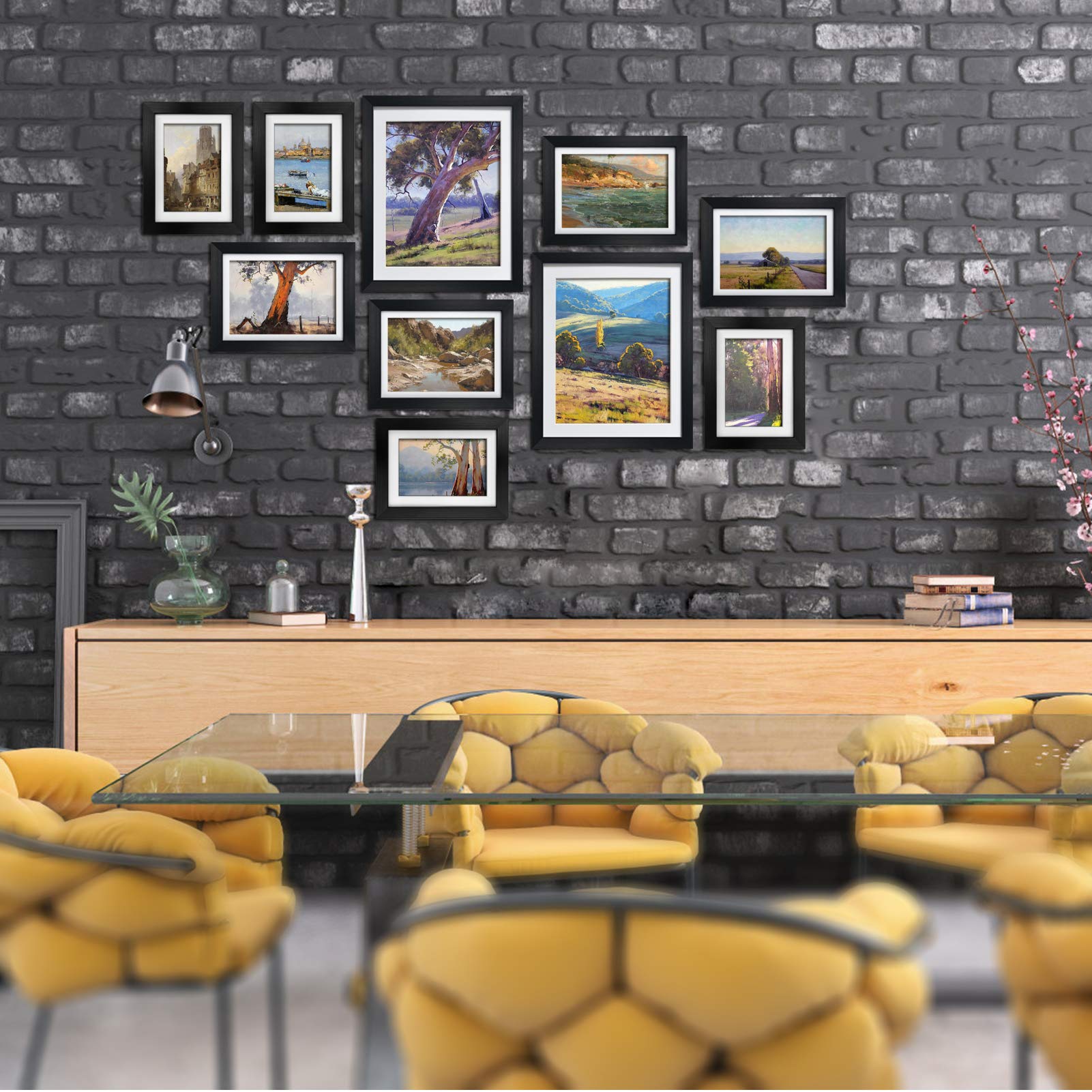 Giftgarden Black Gallery Wall Picture Frame Set | 10 Pack Matted Frames