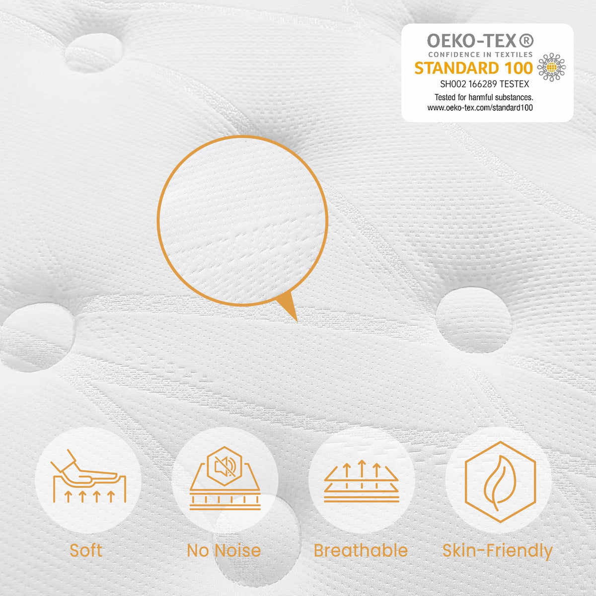 TeQsli Double Mattress 4FT6 Memory Foam Spring Hybrid Mattress 27CM - image 4