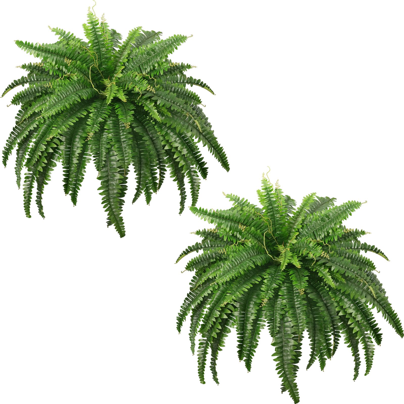 Forest Prince Artificial Boston Fern - 42-Inch Large Faux Plants (2 Pack)