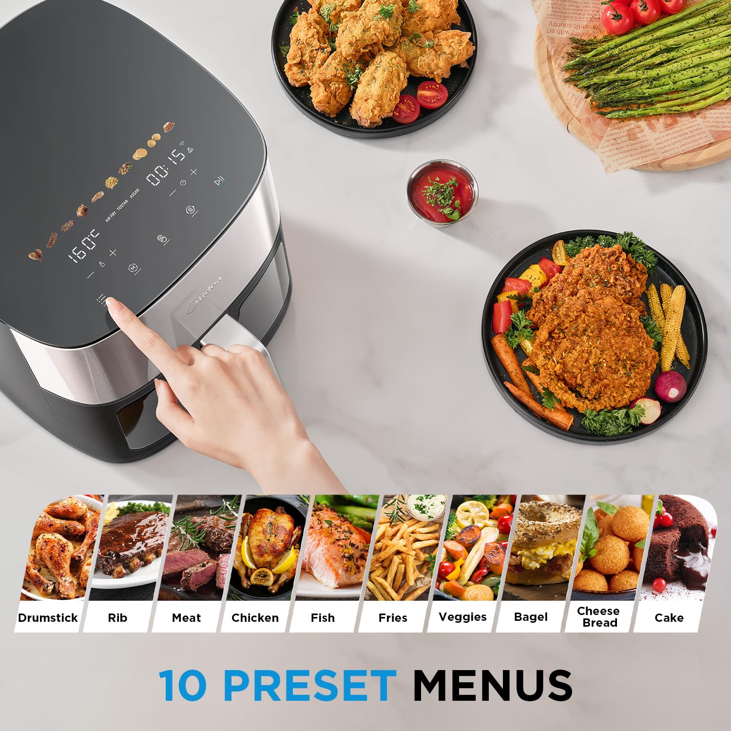 Mdiea 6L Air Fryer – Double Tube Heating & LED Display Kitchen Appliance