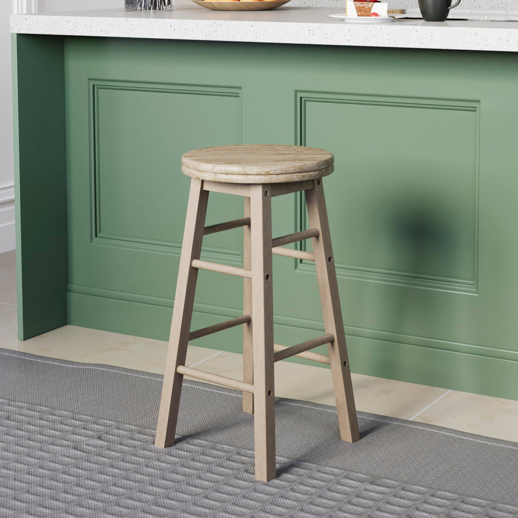 Chef Vida Modern Swivel Bar Stool | Solid Pine Wood Kitchen Seat