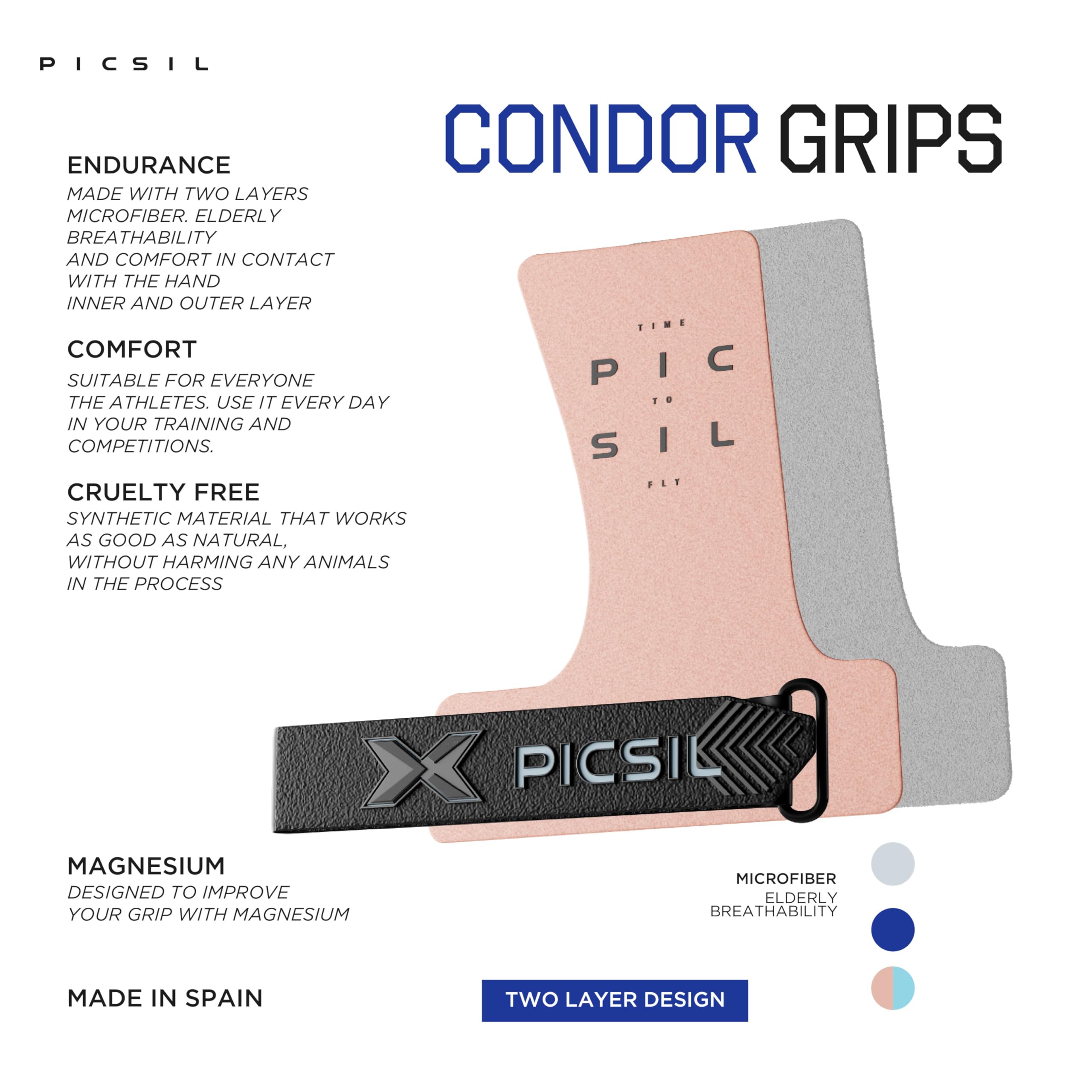 PICSIL Condor Grips – Technical Fabric Holeless Cross Training Grips