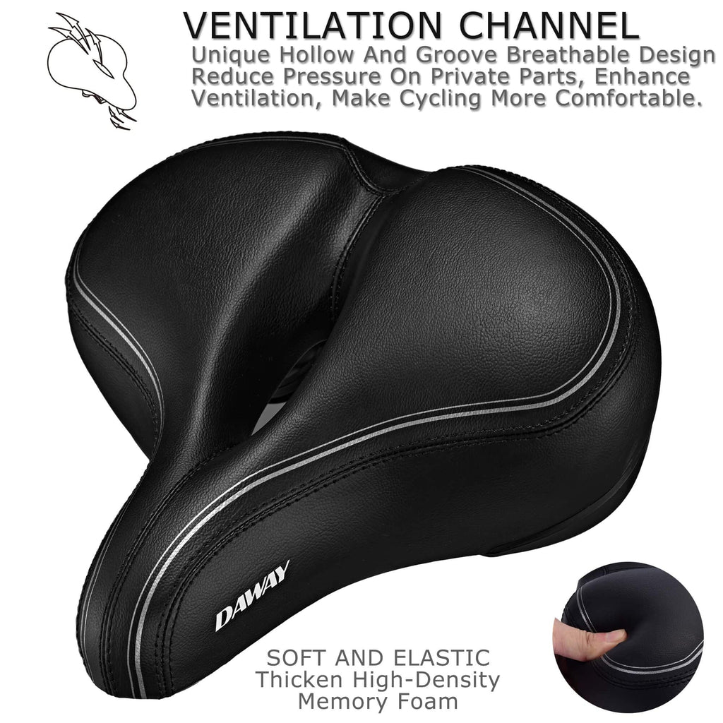 DAWAY C30i Oversized Bike Seat - Memory Foam Padded Bicycle Saddle