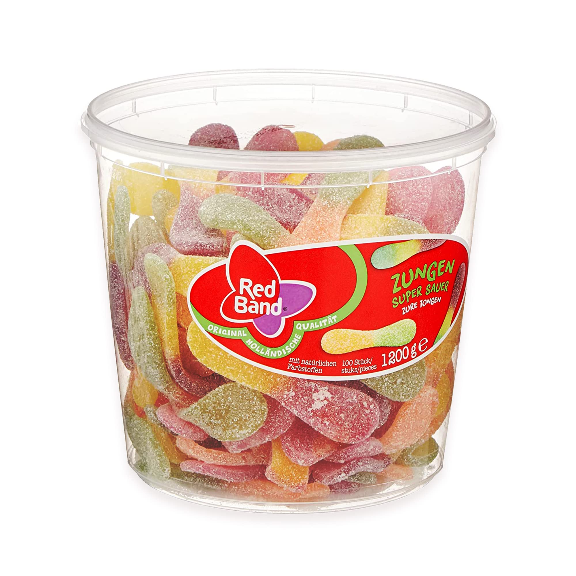 Red Band Super Sour Tongues Fruit Gummies – 100 Count Bulk Candy