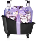 BRUBAKER Lavender Vanilla 9-Piece Bath Gift Set with Black Tub