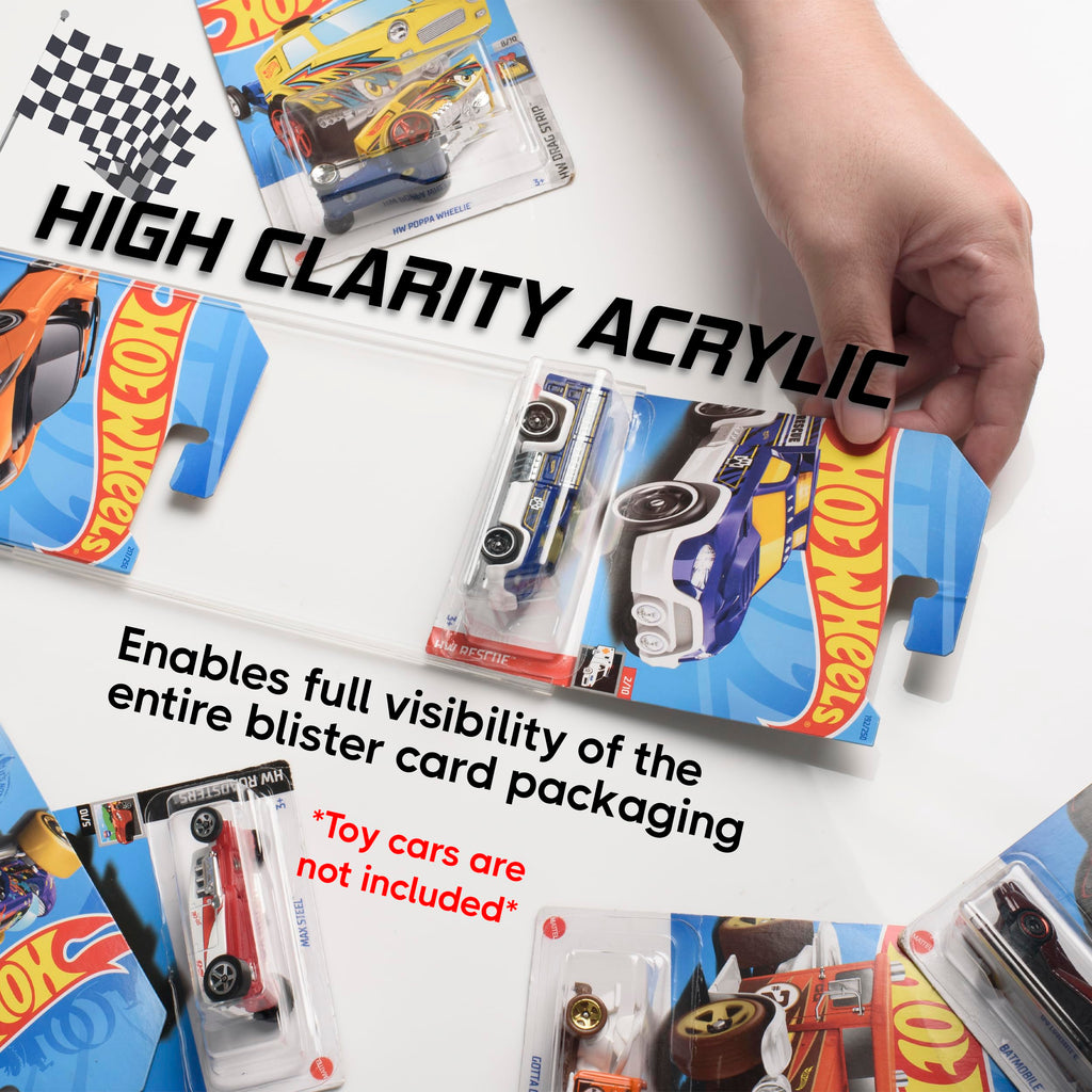 Tapeera Model Car Display Case Wall Mount for Hot Wheels - 5-Pack Acrylic