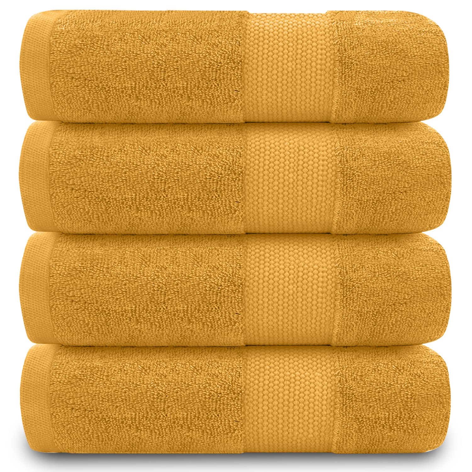 GC Gaveno Cavailia 700 GSM Egyptian Cotton Bath Sheets, Ochre - 2 Pack