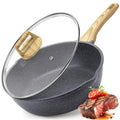 GiPP Nonstick Deep Frying Pan – 2.6L Grey Granite Saute Pan with Lid