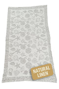 Linen Bath Towel – 60x120cm Jacquard Natural Blend (Aquaria)