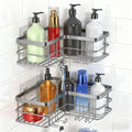 Yazoni Corner Shower Caddy | 2-Pack Stainless Steel Adhesive Organizer