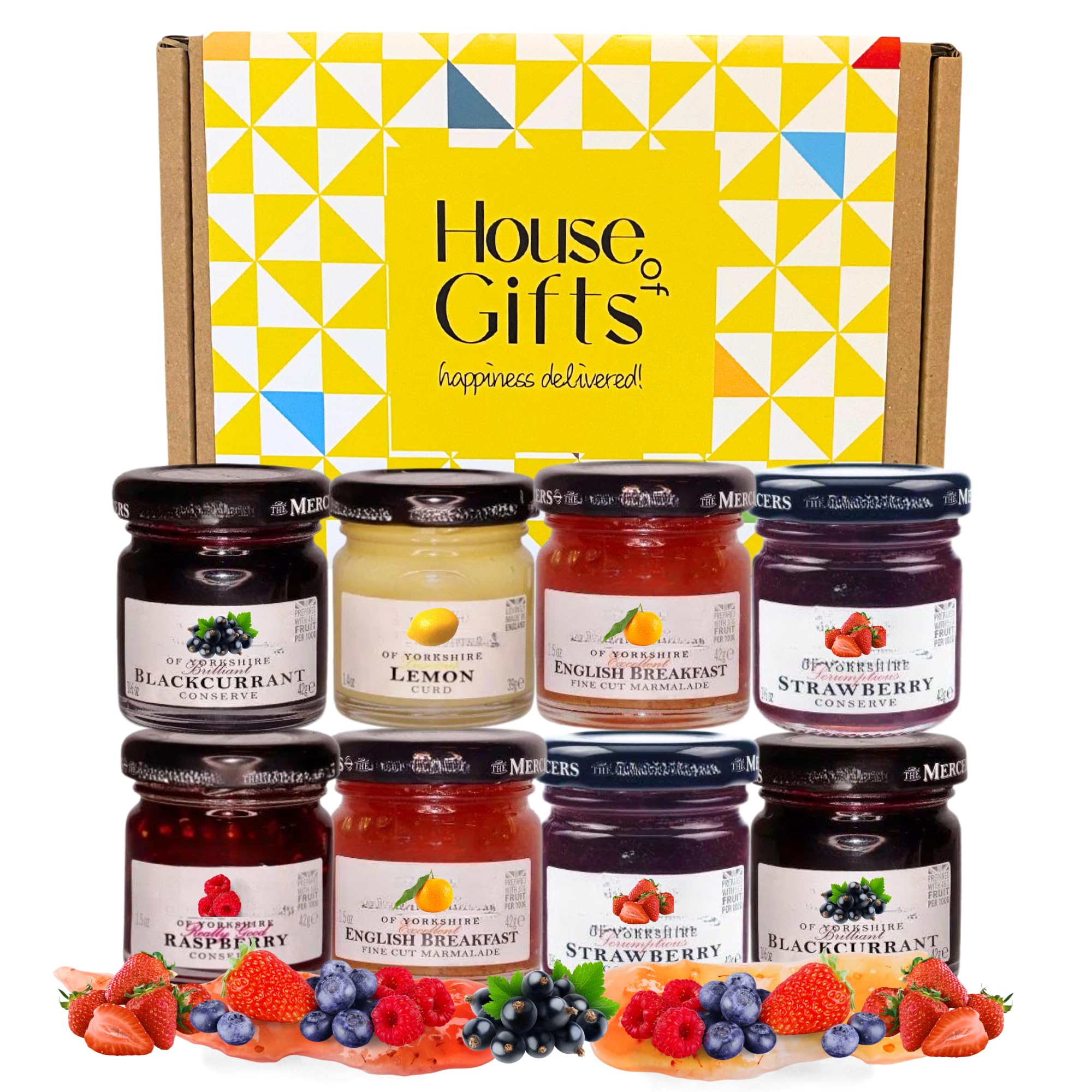 Mercers Jam Tasting Gift Set – 8 Gourmet British Preserves Hamper