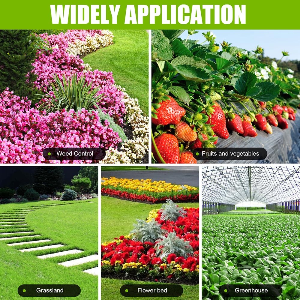 BEGONDIS Heavy Duty Weed Control Membrane 25m x 2m with Garden Pegs
