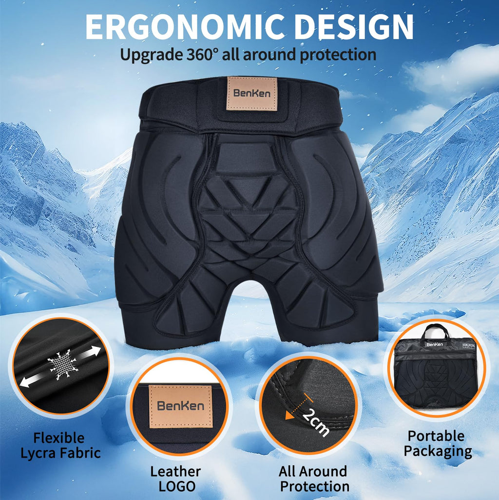 BenKen 3D EVA Padded Shorts | Impact Protection Hip & Butt Gear