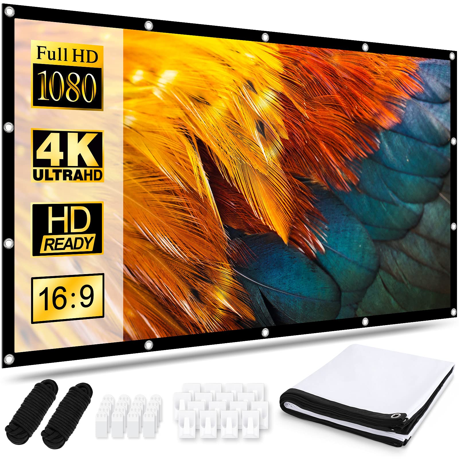 Jolof Store 120 Inch Projector Screen | 4K HD Foldable Movie Screen