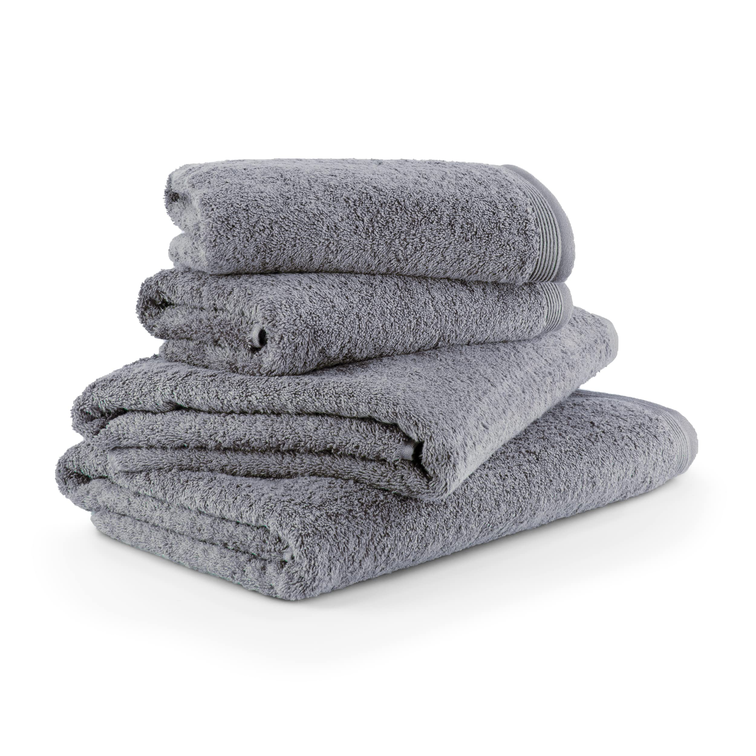 Möve Superwuschel 4-Piece Cotton Towel Set - Stone, Made in Germany