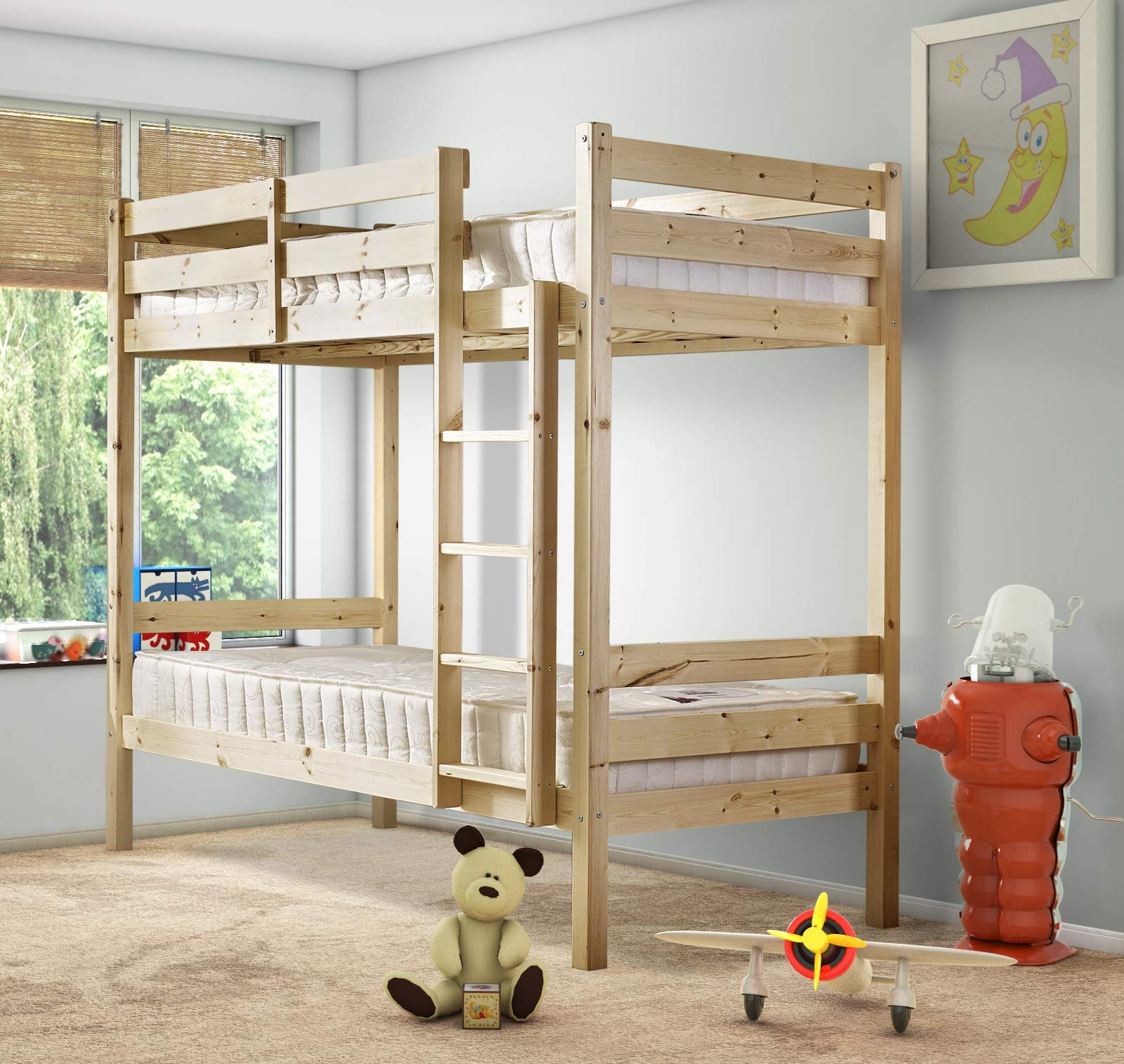 Strictly Beds Everest Heavy Duty Bunk Bed | Solid Pine 2ft 6 Short