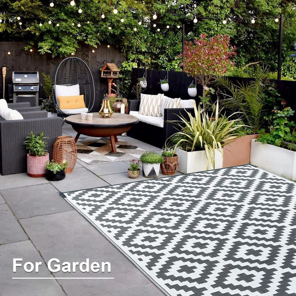 CHOSHOME Outdoor Rug – 120x180cm Reversible Waterproof Garden Carpet