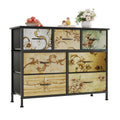 Flrrtenv 7-Drawer Fabric Dresser | Tall Chest with Flower Printing