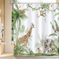 Bonhause Tropical Jungle Animal Shower Curtain | Waterproof Polyester 180x180cm