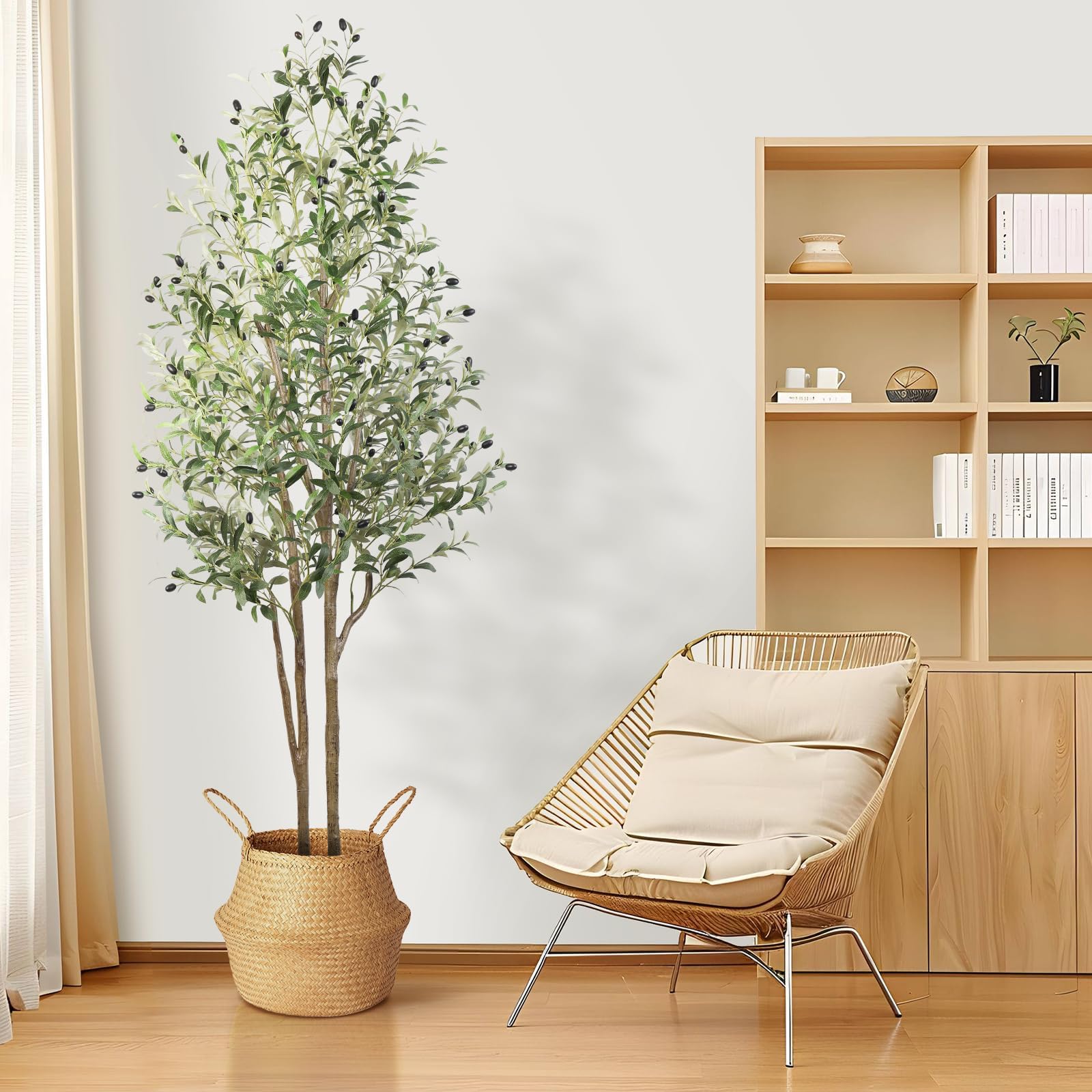 Alupssuc 6FT Artificial Olive Tree | Lifelike Faux Silk Floor Plant for Home