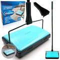 Manual Carpet Sweeper with Detachable Cleaning Comb