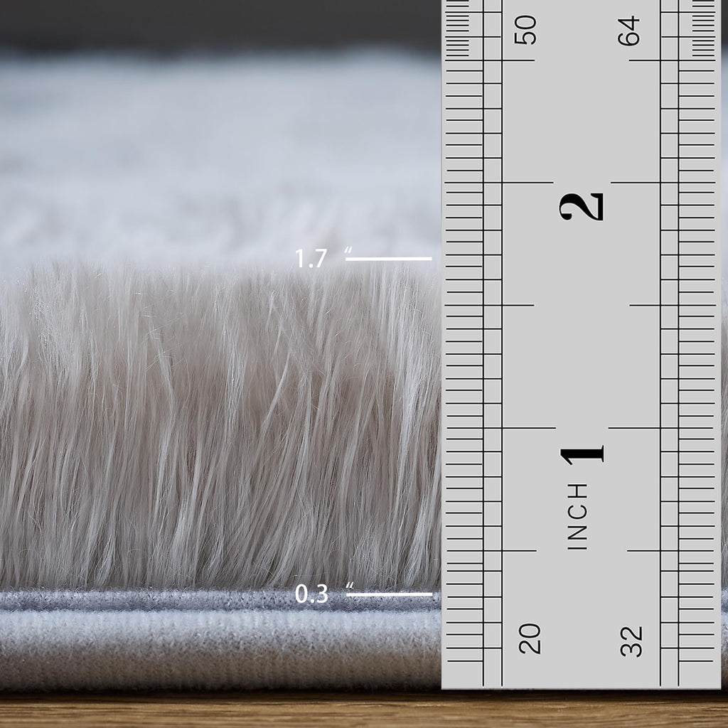 Lommegy Fluffy Grey Area Rug – 160x230cm Non-Slip Shaggy Carpet