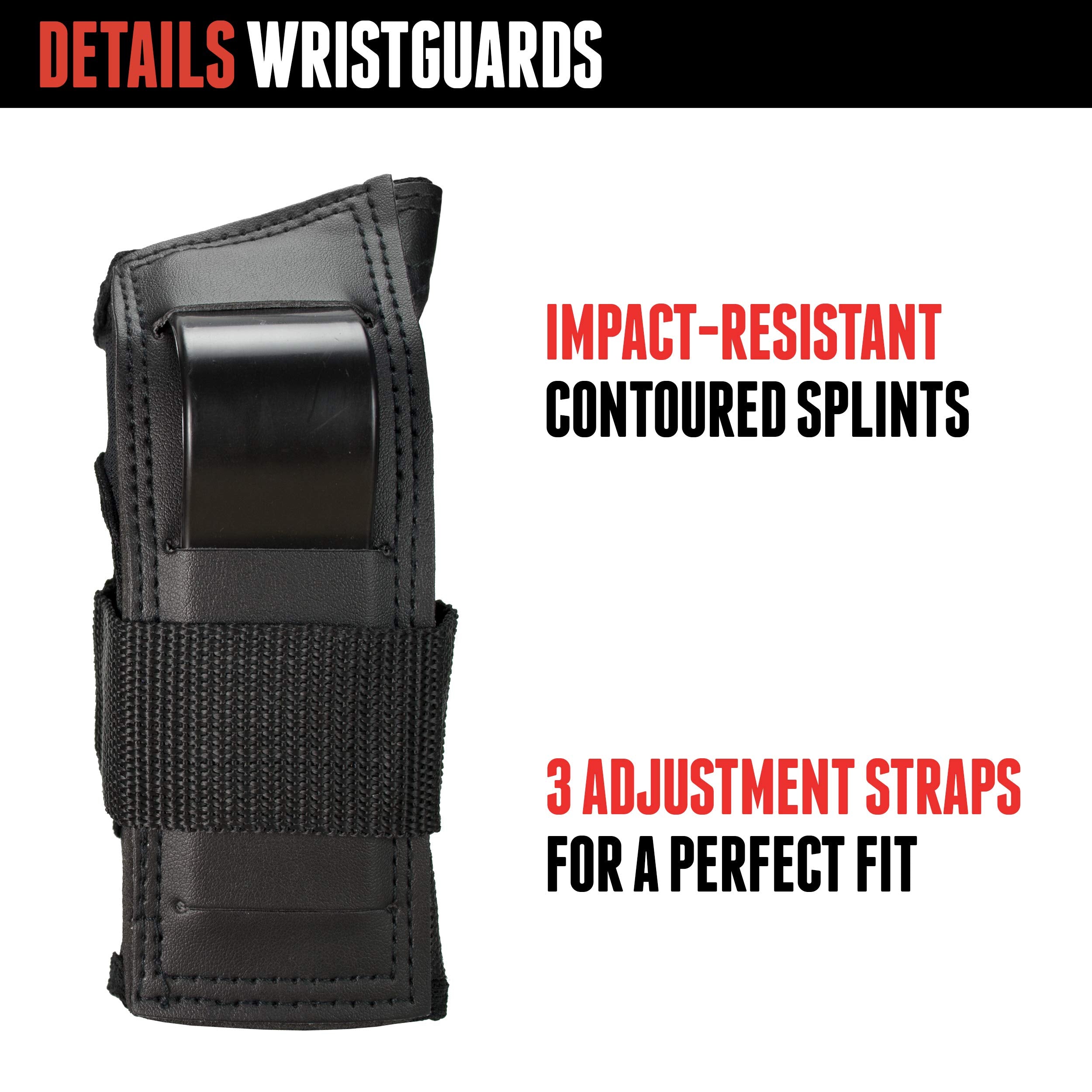 Triple 8 Saver Series 3-Piece Pad Set | Knee, Elbow & Wrist Guards, Black