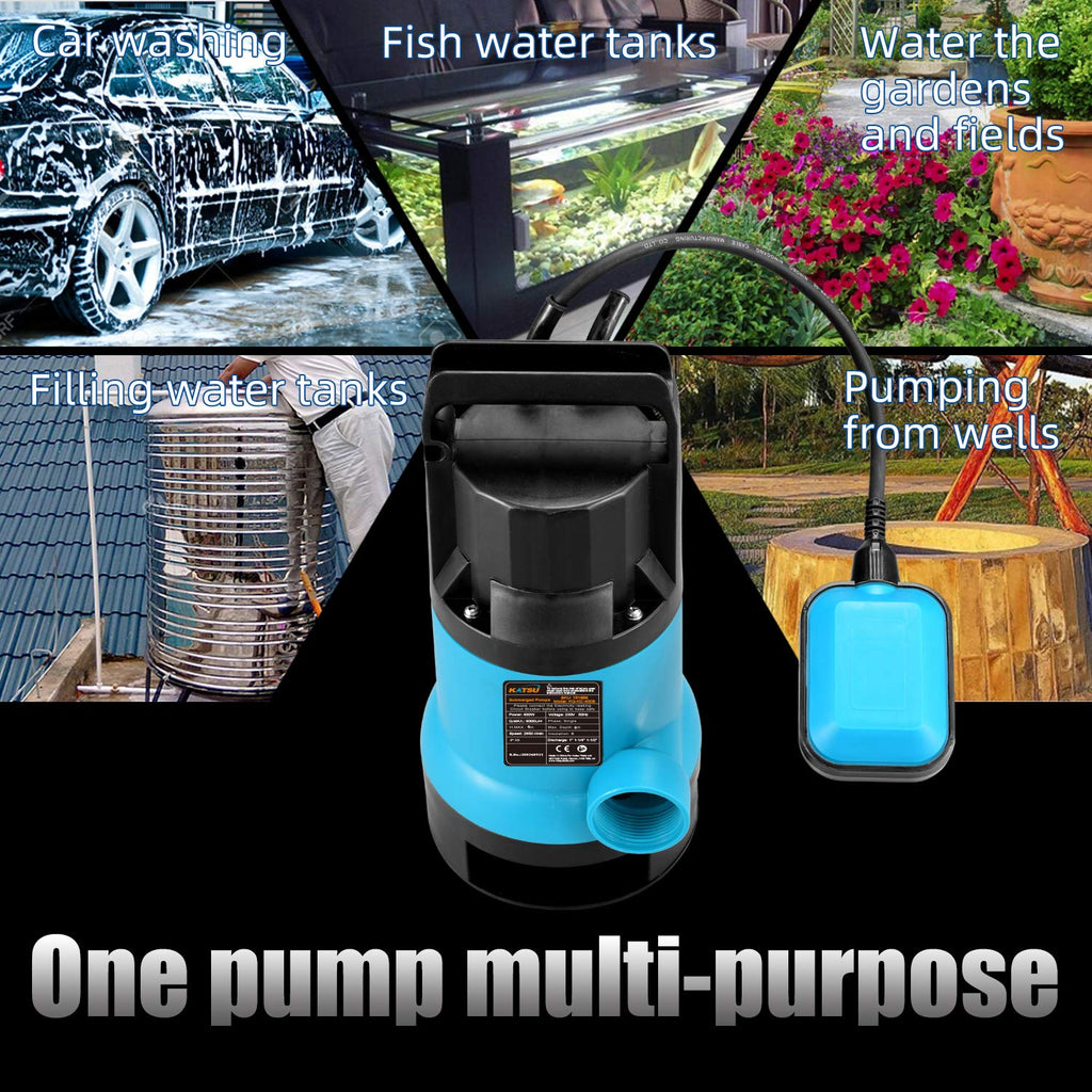 KATSU 400W Submersible Water Pump with 10m Hose & Quick Connector
