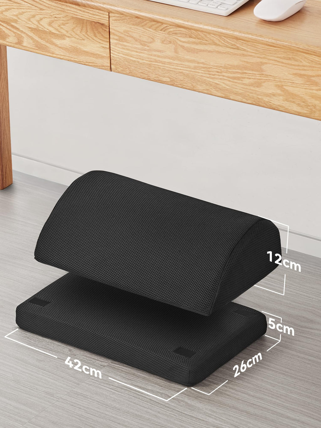 HEETA Foot Rest Under Desk, Ergonomic Footrest Adjustable 2 Optional Height Desk Foot Rest Foam Non-Slip Foot Stool for Home, Office & Gaming Black - image 5