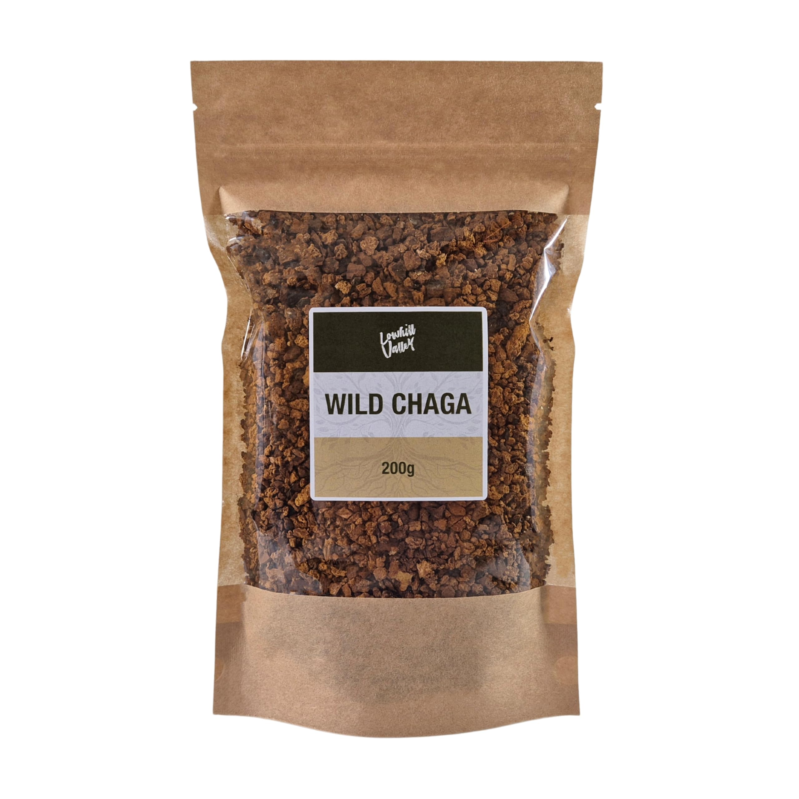 Lowhill Valley Wild Chaga Mushroom Herbal Tea | 100% Pure Loose Leaf | 200g