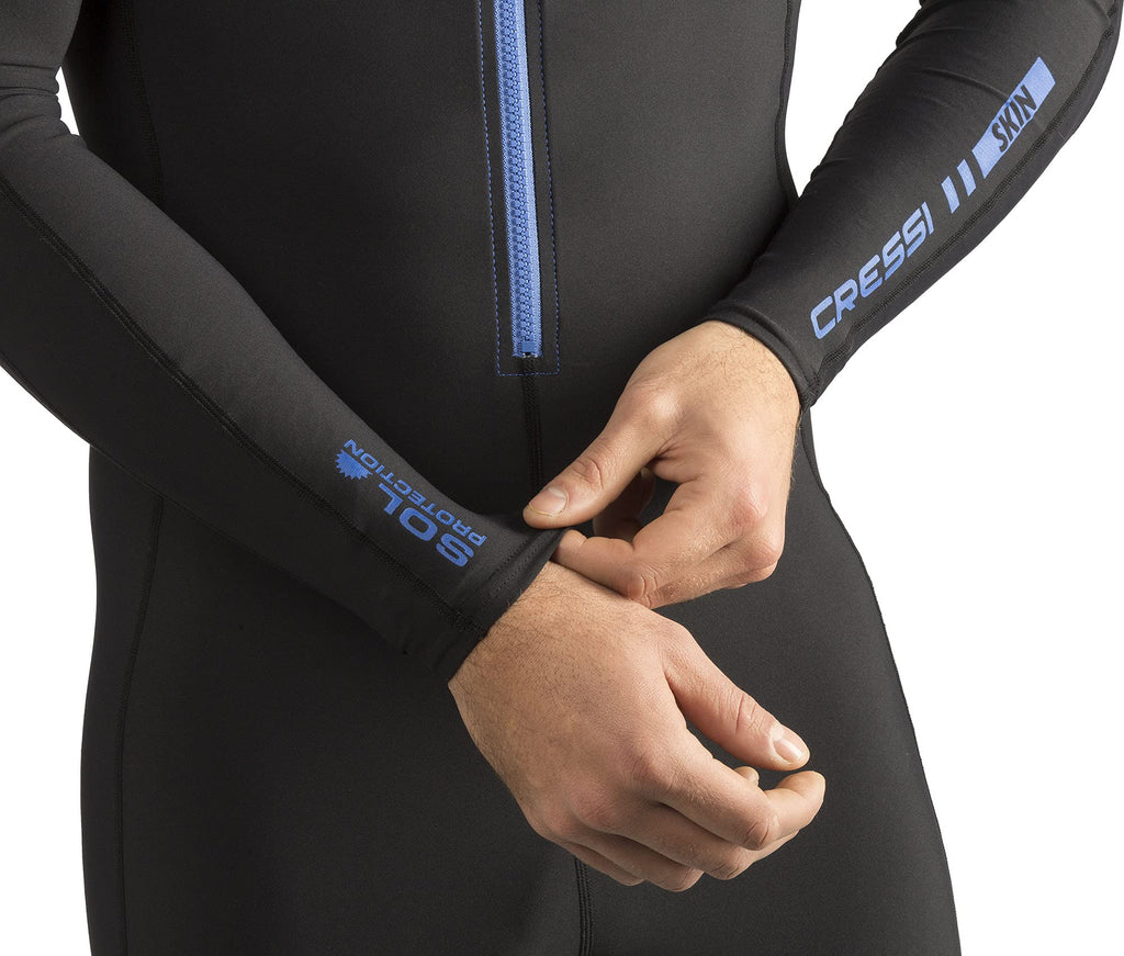 Cressi Men's 1mm One Piece Wetsuit Skin – Black/Blue Neoprene Suit