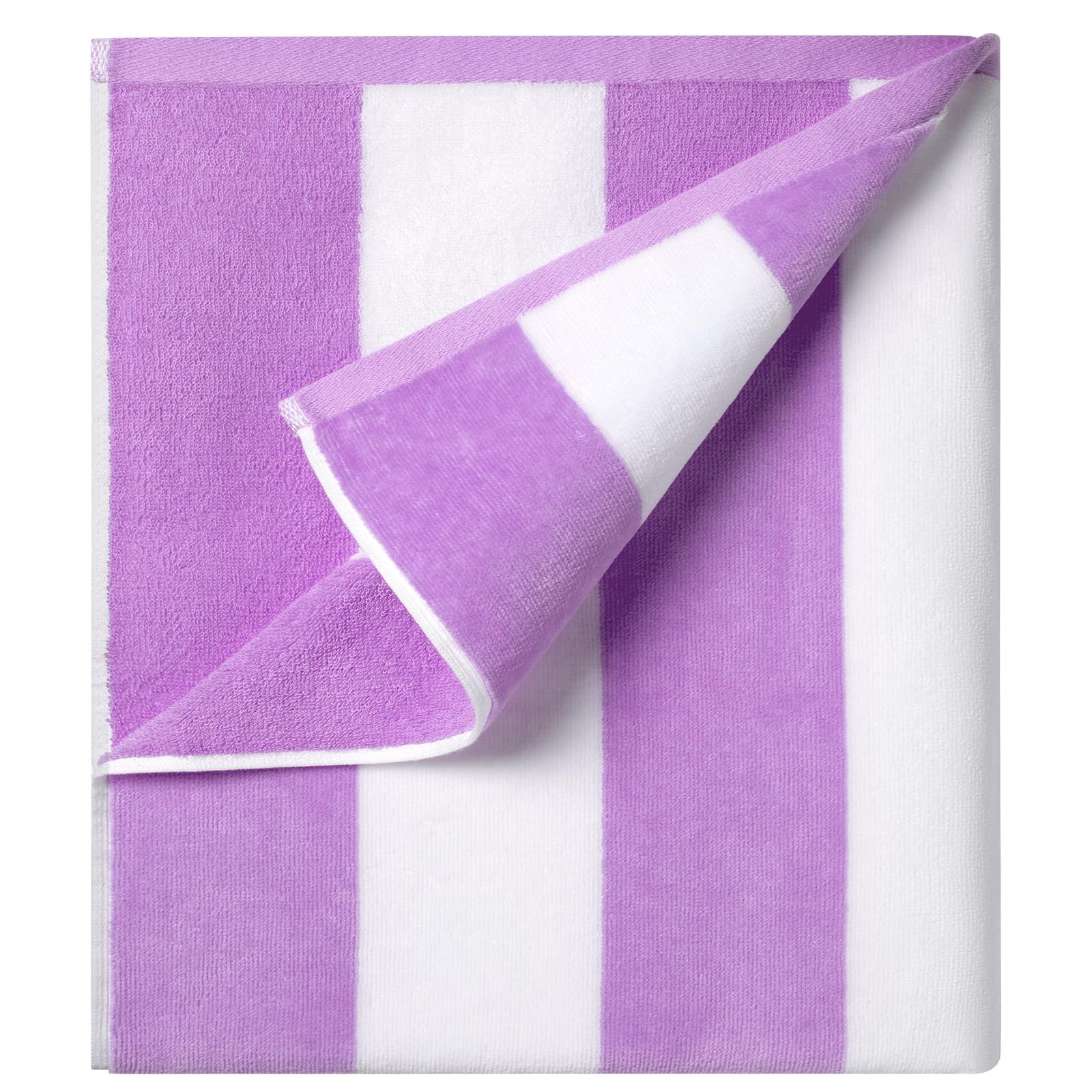 Ouxiaobai Oversized Cotton Beach Towel – 35x70 Large Striped Cabana Towel