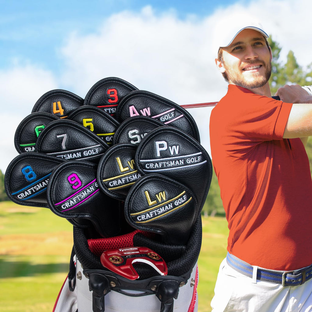 Craftsman Golf Magnetic Iron Headcovers - 12pc Set with Colorful Numbers
