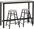Seconique Athens Breakfast Bar Table and 2 Chairs Set in Concrete Effect