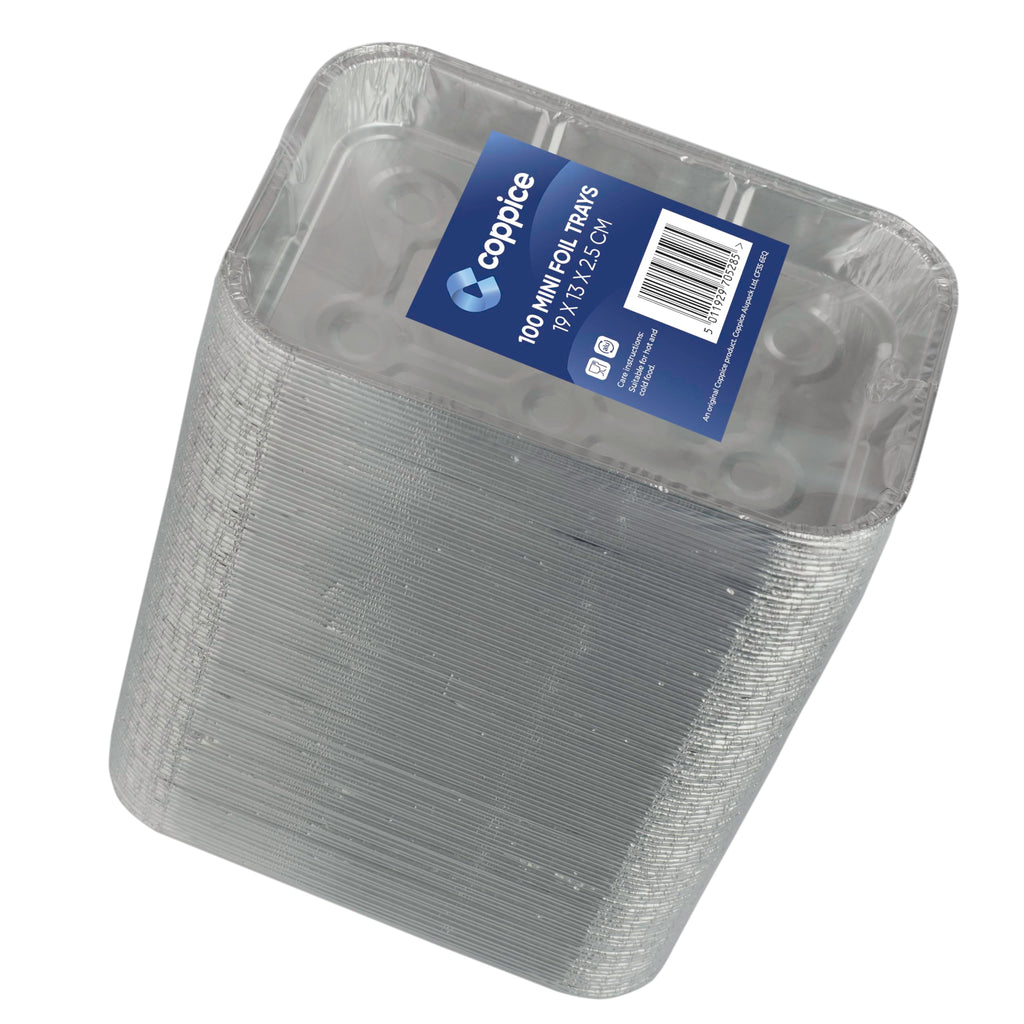 Coppice Small Aluminium Foil Trays for Baking & Food Storage | 100 Pack
