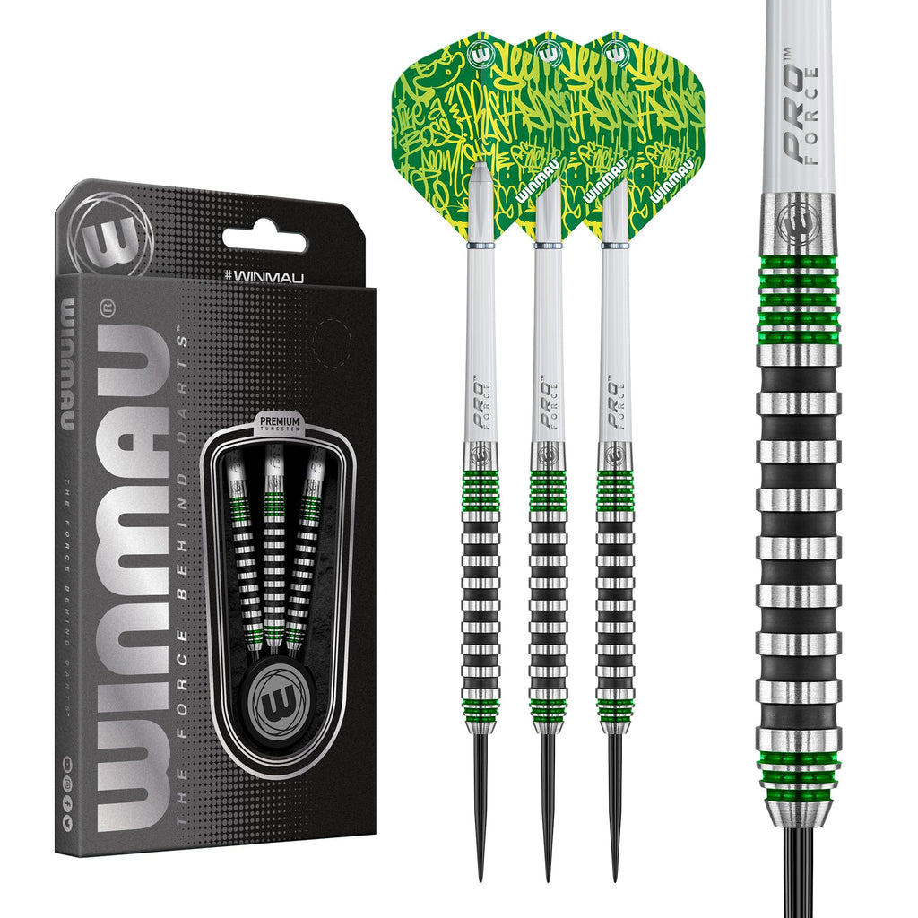 Winmau Advance 500 Series 90% Tungsten Steeltip Darts Set - 24g Green