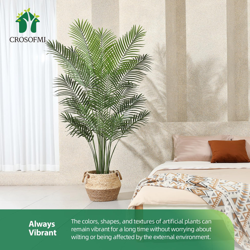 CROSOFMI 170CM Artificial Areca Palm Tree | Faux Tropical Plant in Pot