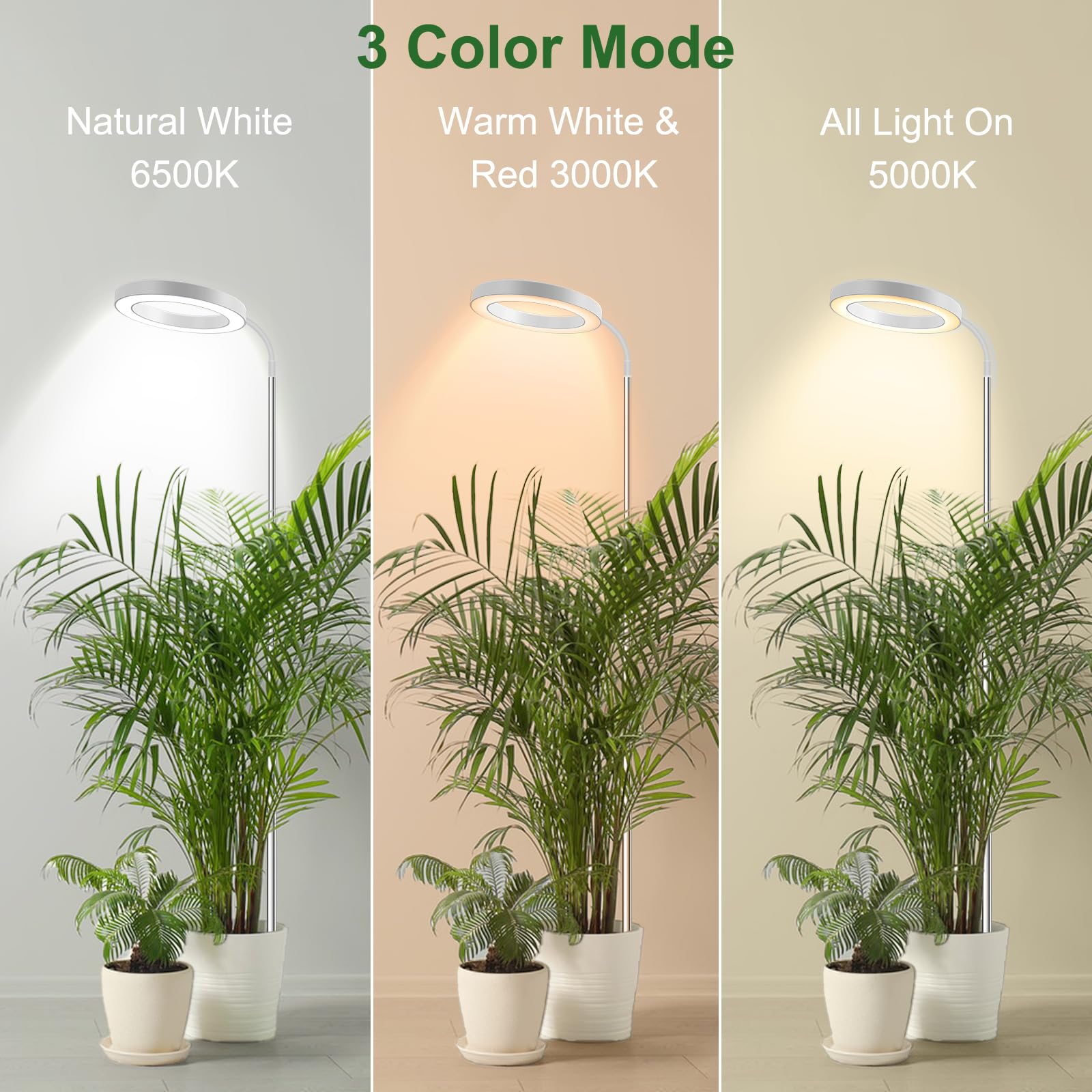 Wolezek 80 LED Grow Light | 65in Full Spectrum Plant Light with Timer