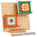 Aeelike Bamboo Crochet Blocking Board with 20 Pins for Granny Squares