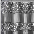 Zahari Home Sinatra Silver Bling Fabric Shower Curtain | 72" x 70"