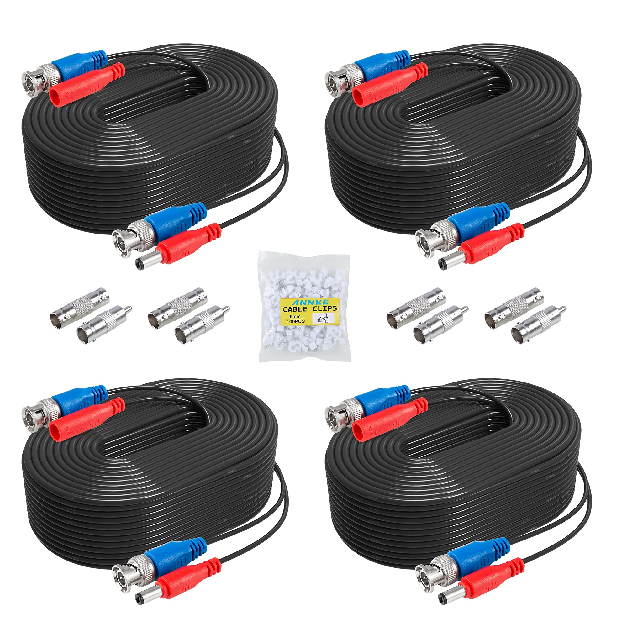 ANNKE 4-Pack 100ft BNC Video Power Cables for CCTV Security Cameras