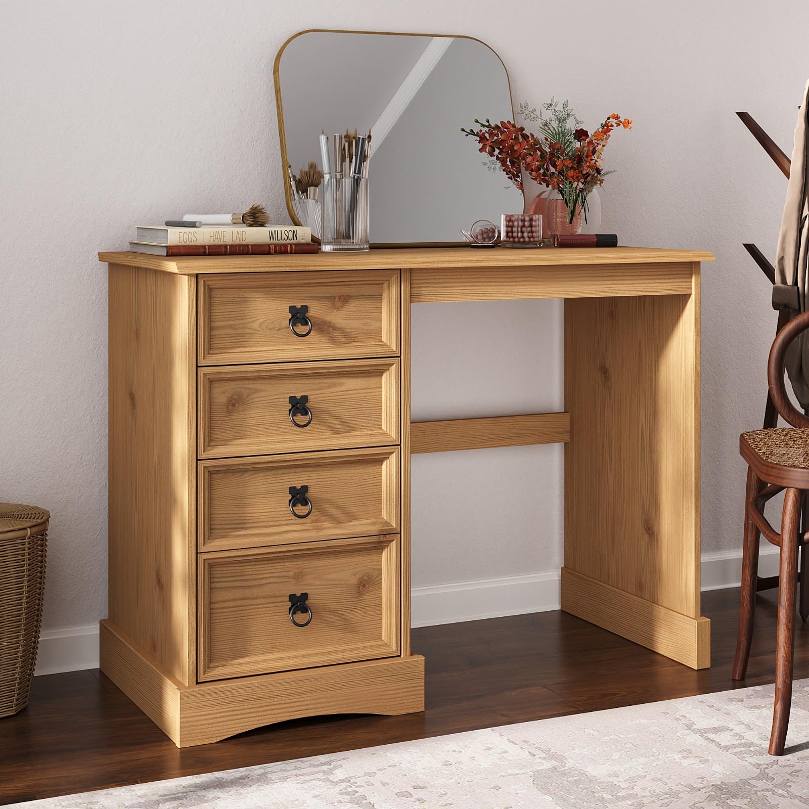 Corona Dressing Table – 4 Drawer Mexican Solid Pine Desk