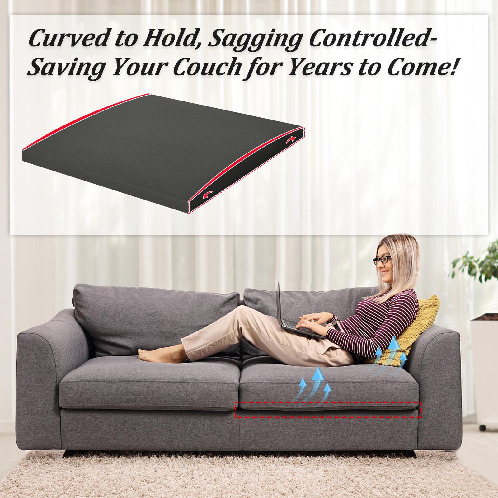 TANYOO Sofa Cushion Support - High Density Foam Sag Repair - 3 Pack