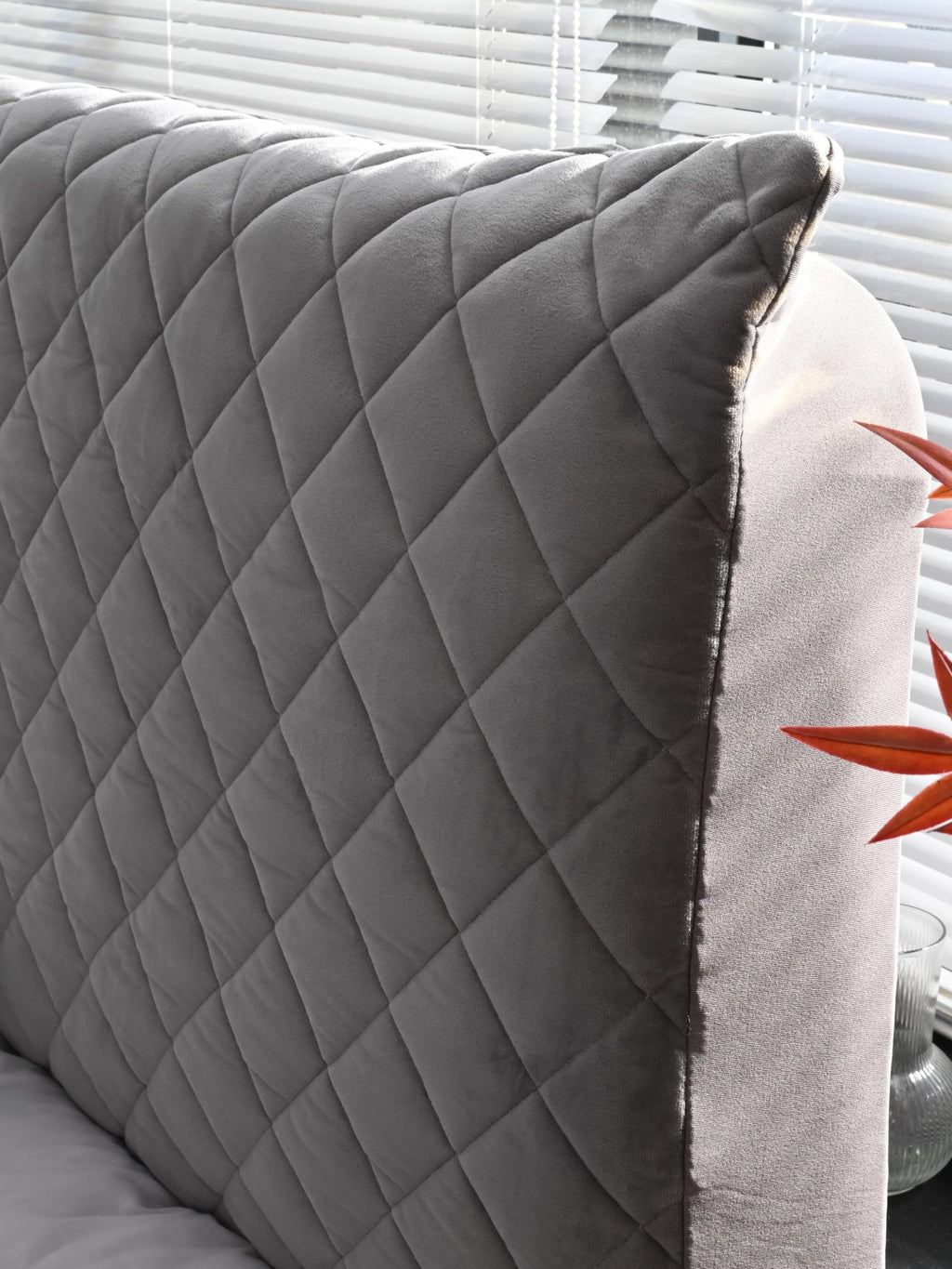 Bed Headboard Slipcover Quilted Thicken Protector Dark grey,180x70cm - image 5